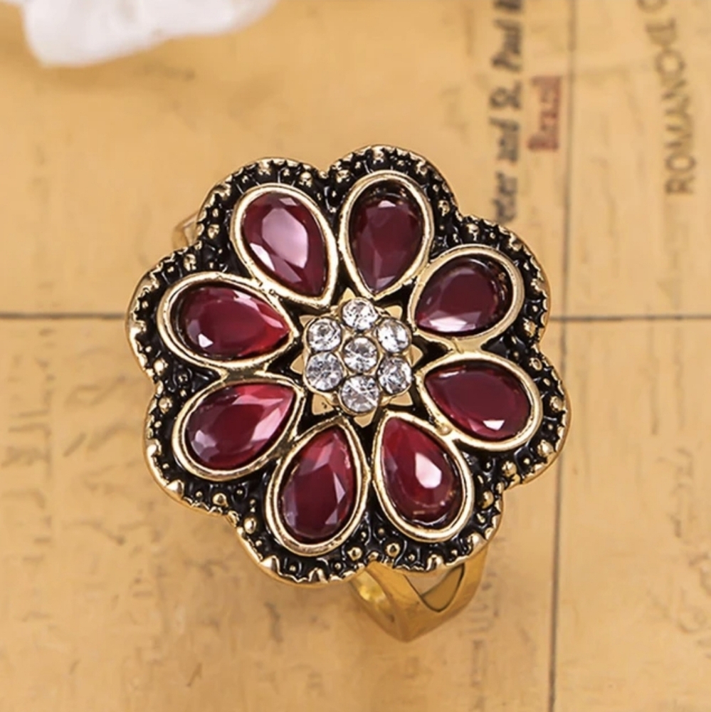 Turkish Vintage Style Jewelry Set forWomen,NEW,3Pcs,Flower,WeddingHandmadeGift - Picture 5 of 7